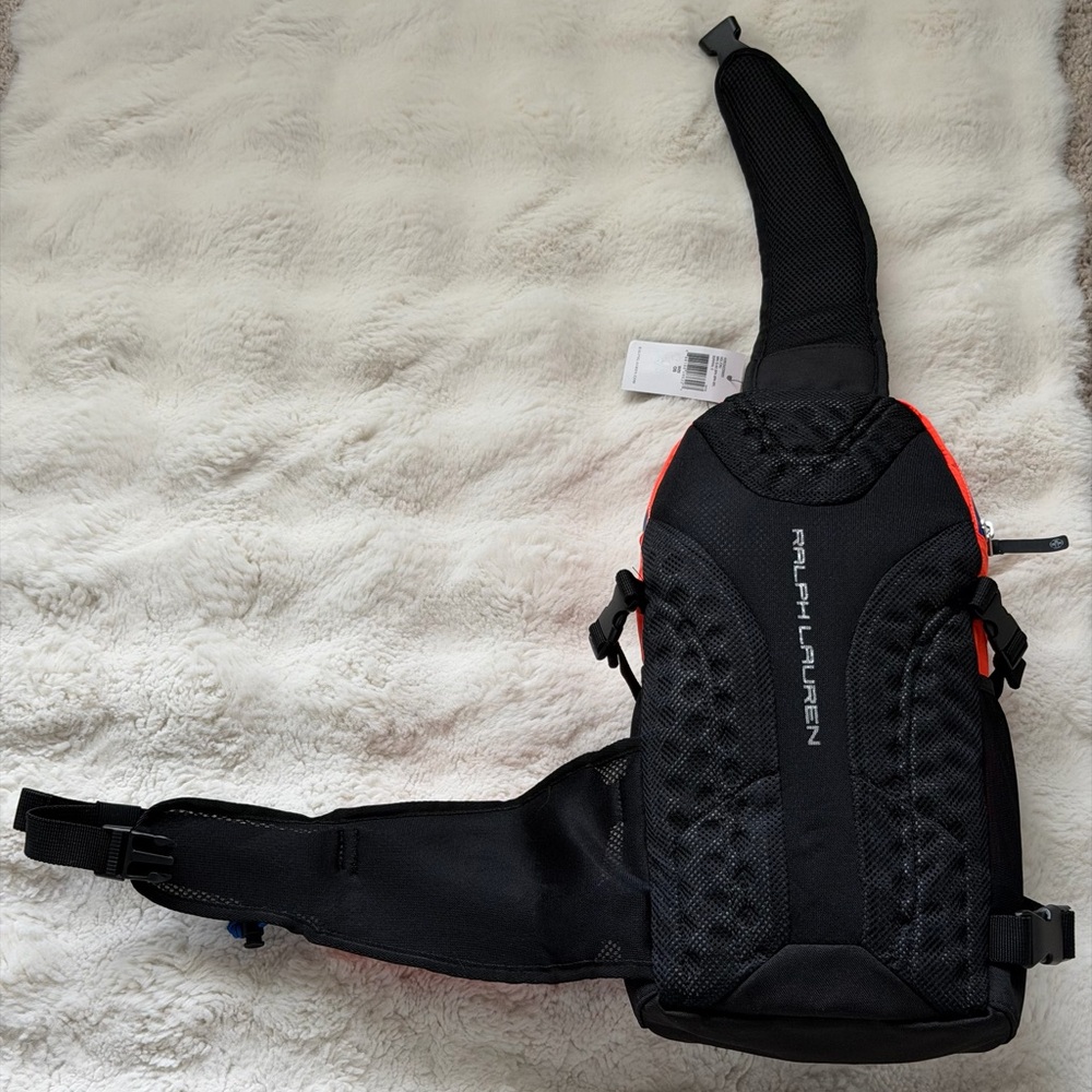 Outdoor RLX Ralph Lauren Mini Sling Bag Backpack Neon Orange Hiking Gym Travel - Picture 5 of 16
